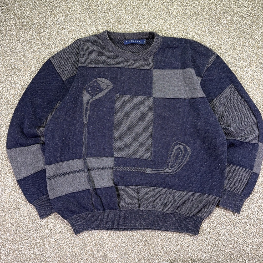 Vintage Pinnacle Golf Sweater 90s Large Made In USA Grandpacore